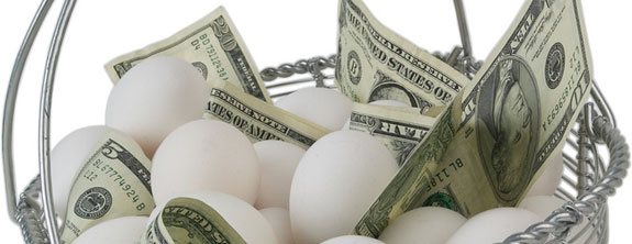 Eggs, Cash in a Basket