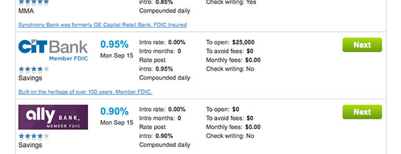 Online Savings Account Rates